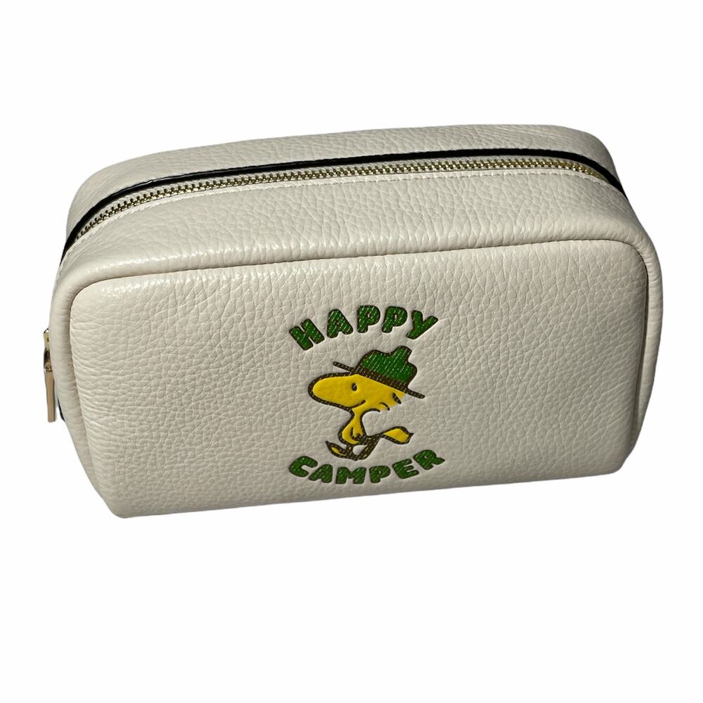 Coach x Peanuts Small Boxy Cosmetic Case w/ Woodstock Happy Camper
